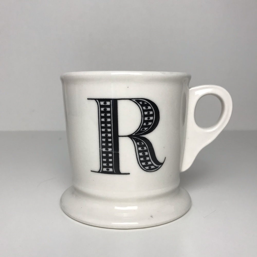 Anthropologie R Letter Monogram Coffee or Tea Mug